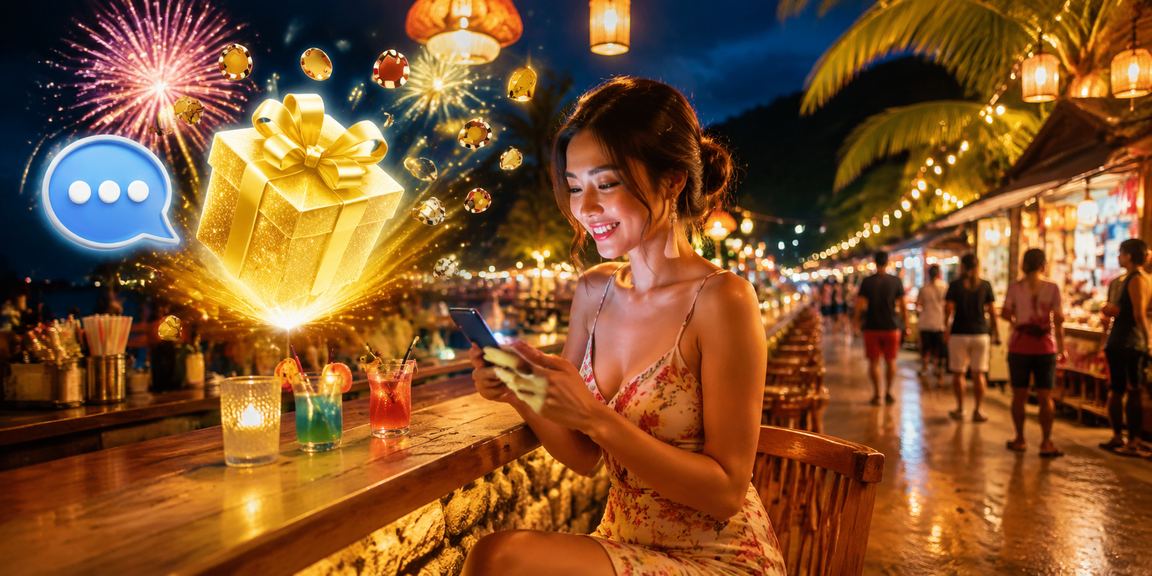 Người dùng chơi casino trên di động tại chợ đêm Phú Quốc